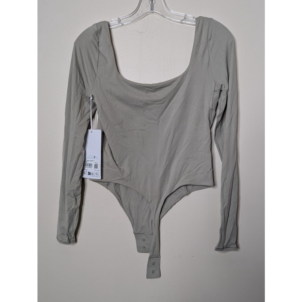 Lululemon Bodysuit Women's M Taupe Square-Neck Long Sleeve Bodysuit New With Tag - Picture 4 of 9